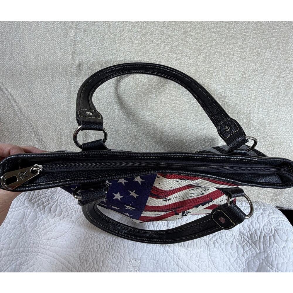 Montana West Women's Patriotic Aztec Western Purse Red White Blue Shoulder Bag - Picture 13 of 13